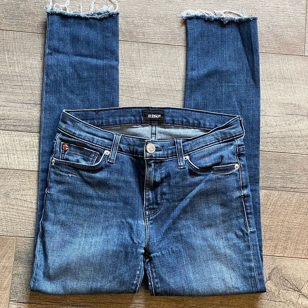 Women’s Hudson, Freyed Hem, Dark-Wash, Skinny Jeans. Size 26.